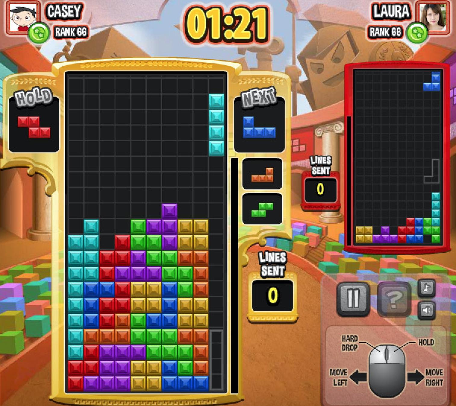 Tetris Head-To-Head Multiplayer Strategy Game