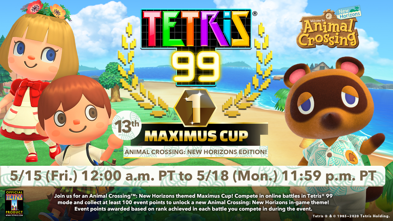 Tetris 99 receives a visit from Animal Crossing: New Horizons